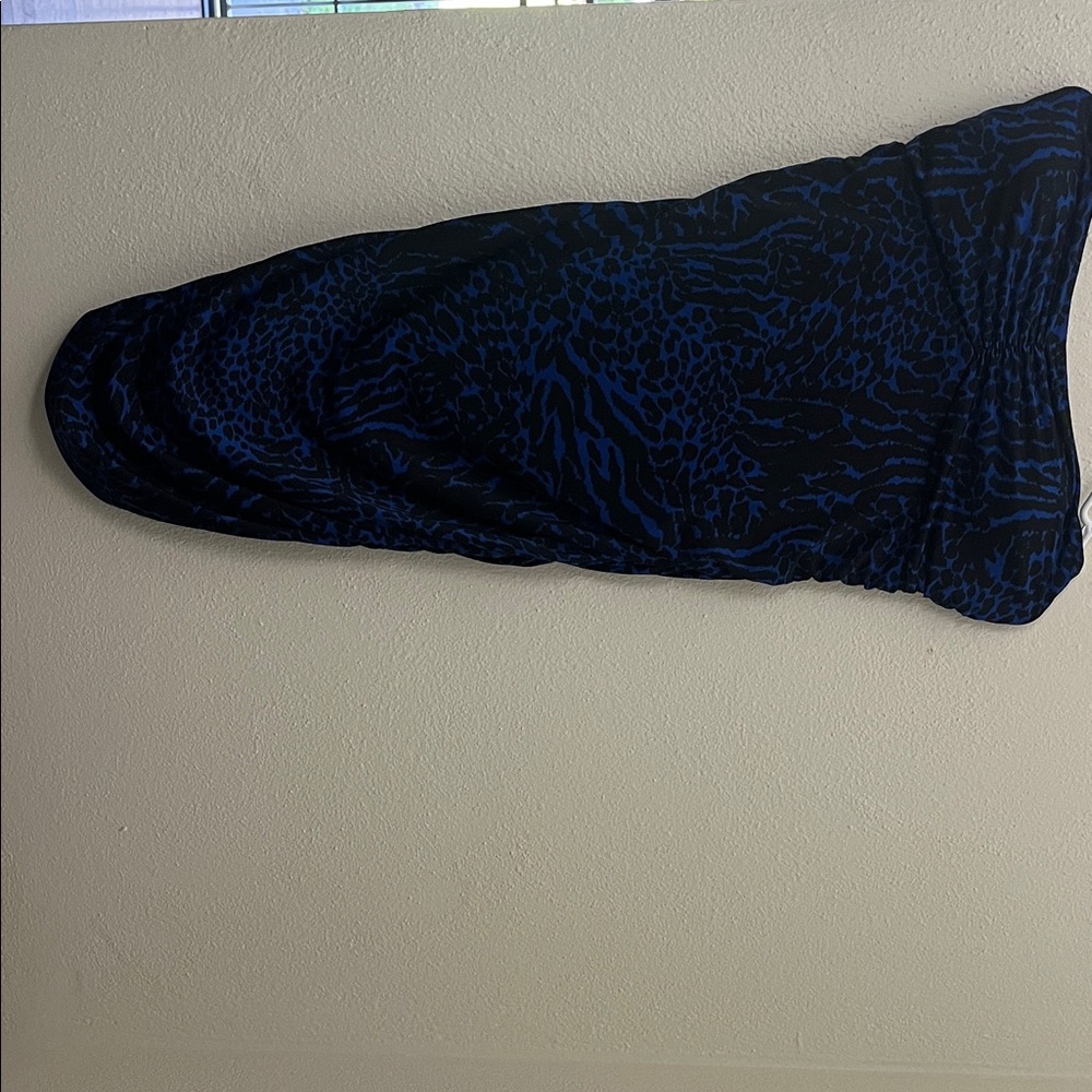 Blue and Black Animal Print Skirt